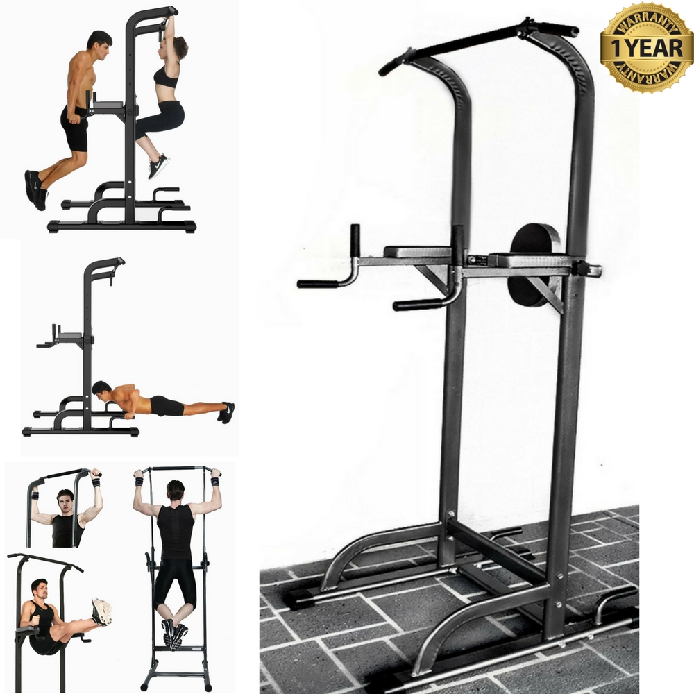 Power Tower Gym Dip Station Home Multi Chin Pull Push Up Bar Workout ...