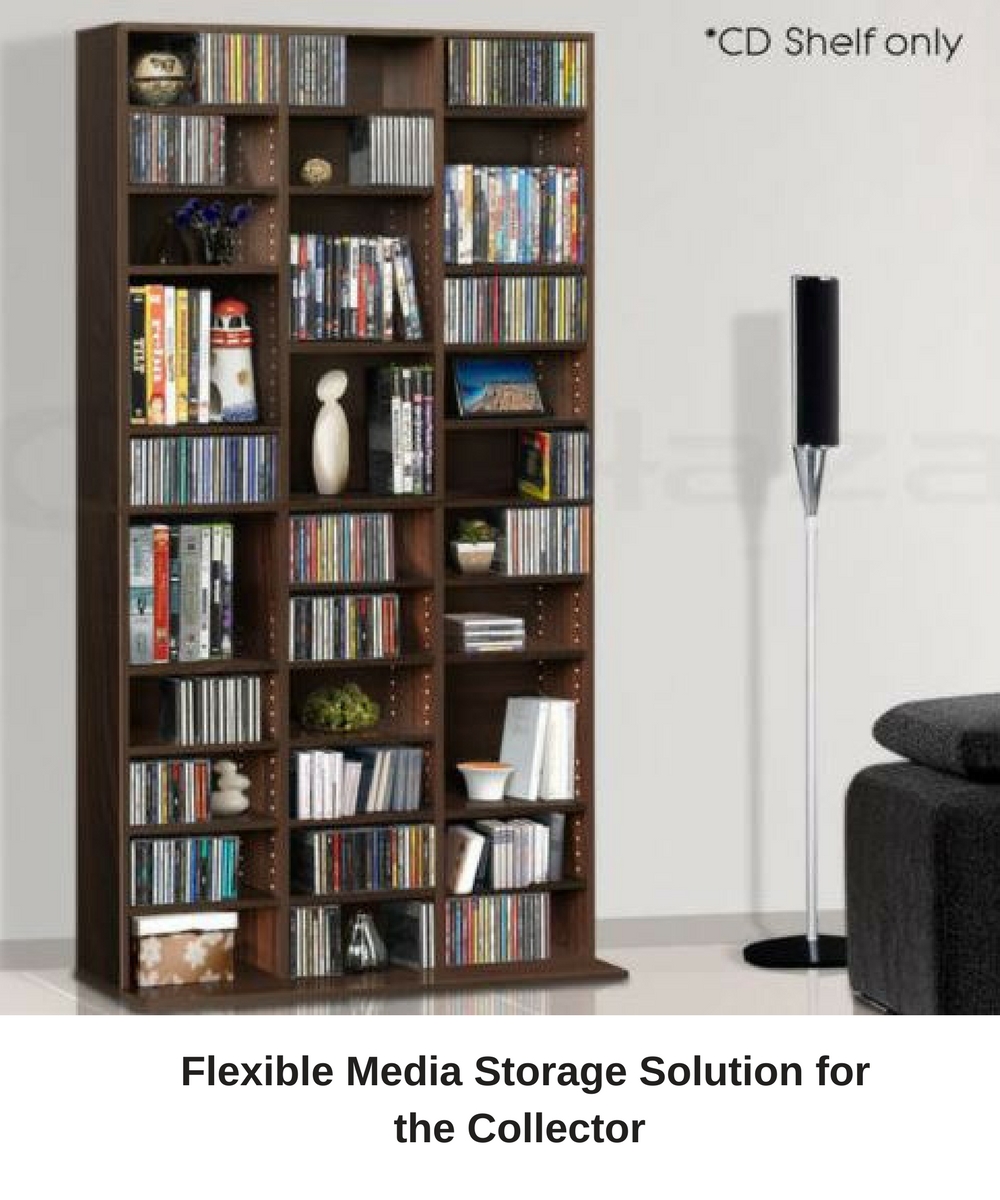 Adjustable CD DVD Bluray Media Book Storage Cabinet Shelf ...