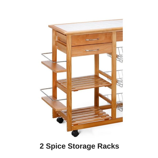 Kitchen Trolley Portable Cooking Workbench Island Bench 