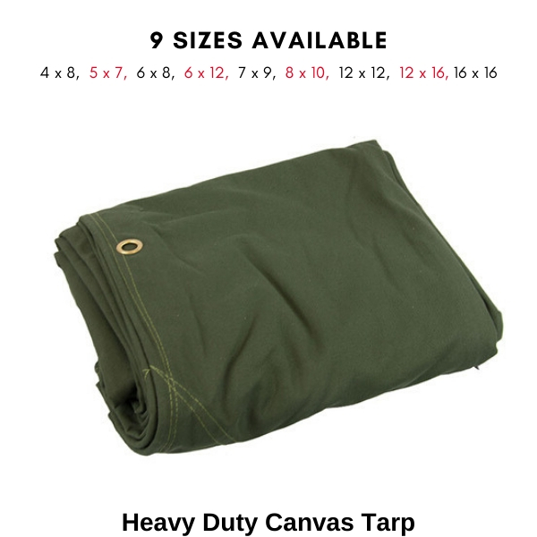 Heavy Duty Canvas Tarp Waterproof Outdoor Shelter Camping Caravan Tent ...