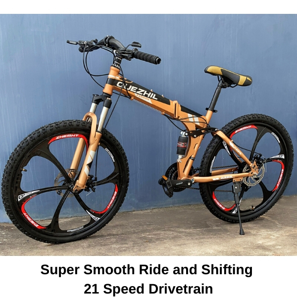 dual suspension foldable 21 speed mountain bike