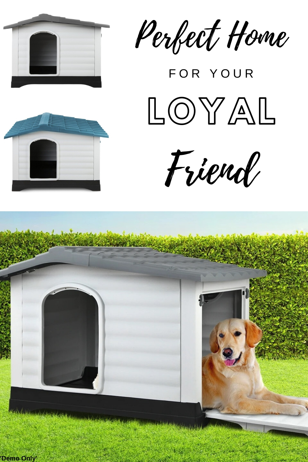 Pet Dog Kennel Weatherproof Plastic Outdoor Indoor Garden House XX