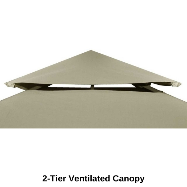 Gazebo Replacement Top Cover 310GSM 3x3m Outdoor Garden Waterproof Dark